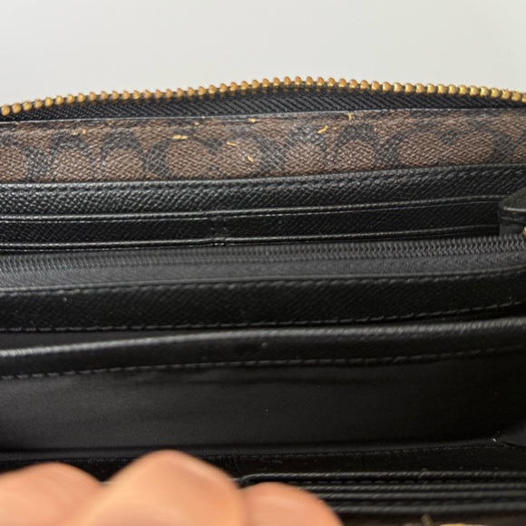 Coach Black Leather Zip-Around Wallet - Picture 5 of 5